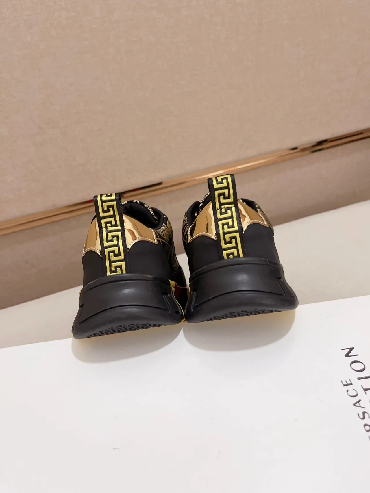 Versace Black Multicolor Medusa-Print Upper Greca Key Sole Tread Chunky Sneakers 8