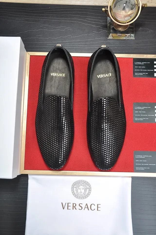 Versace Black Silver Perforated Slip-On Loafer 5