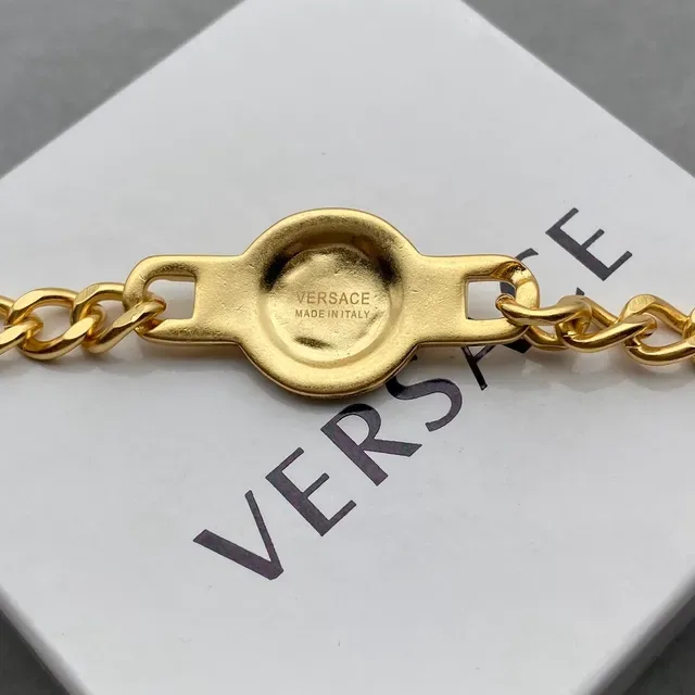 Versace Chain Reaction Medusa Head Crystal Halo Gold Tone bracelet 3