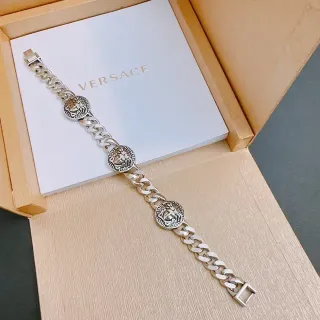 Versace Chain Reaction Medusa Head Cadena Curb Plata Pulsera