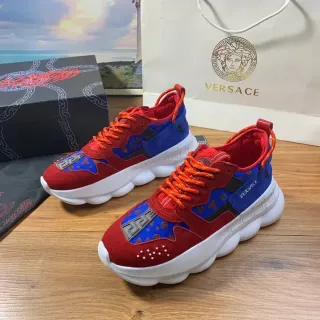 Versace Chain Reaction 红色蓝色橙色厚底鞋