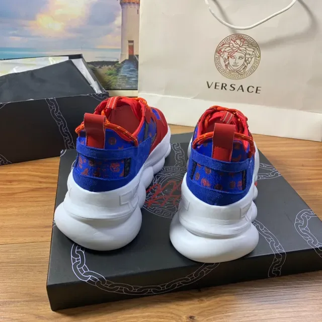 Versace Chain Reaction Red Blue Orange Chunky Sneakers 7