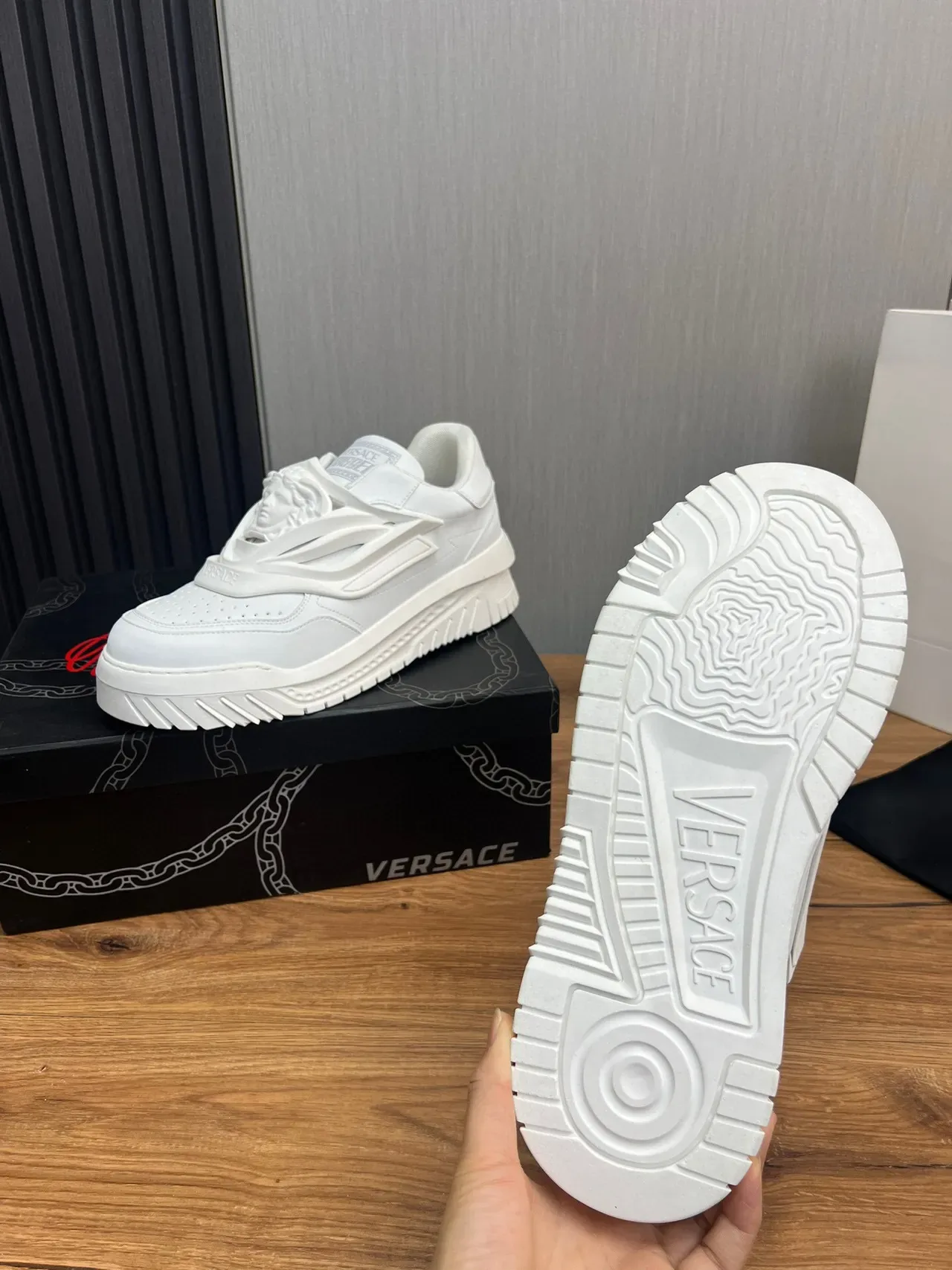 Versace Chain Reaction White Chunky Sneaker 9