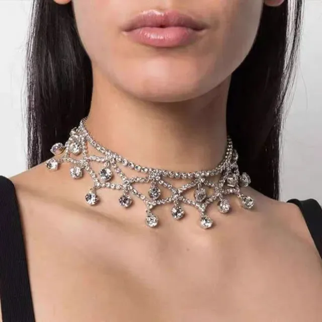 Versace Crystal-Embellished Geometric Choker Necklace 2