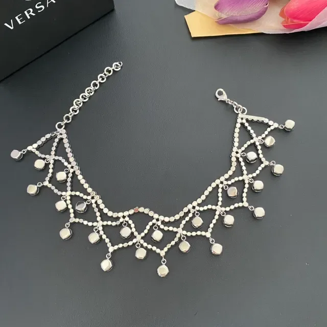 Versace Crystal-Embellished Geometric Choker Necklace 5