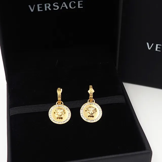 Versace Greca Medusa Crystal Halo Earrings 2