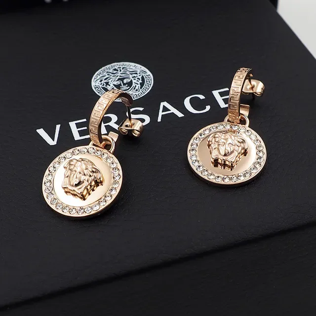 Versace Greca Medusa Crystal Halo Earrings 3