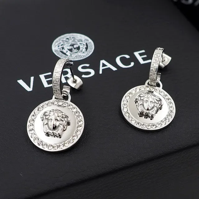 Versace Greca Medusa Crystal Halo Earrings 4