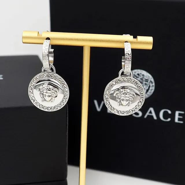 Versace Greca Medusa Crystal Halo Earrings 5