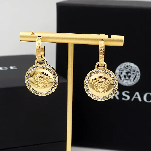 Versace Greca Medusa Crystal Halo Earrings 6