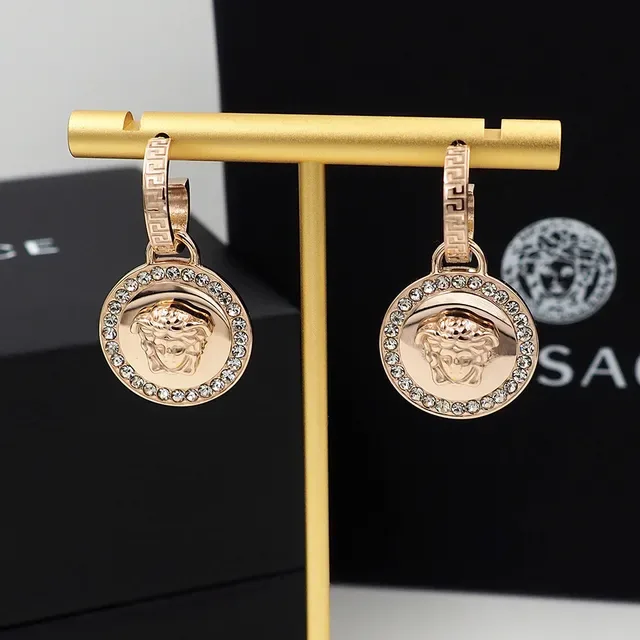 Versace Greca Medusa Crystal Halo Earrings 7