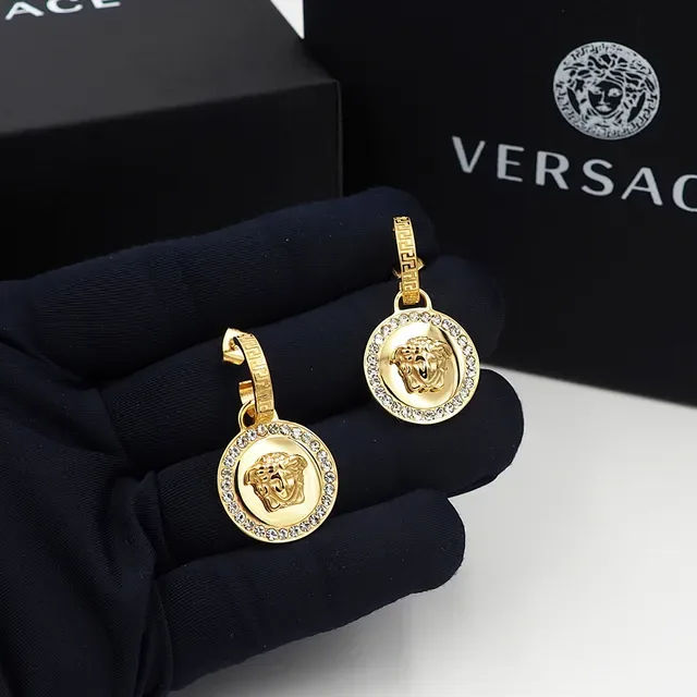 Versace Greca Medusa Crystal Halo Earrings 8