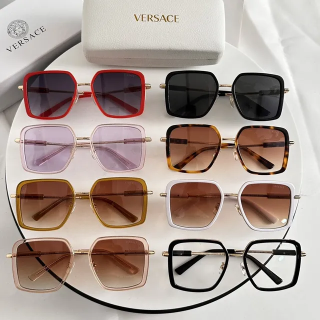 Versace Odissea أسود ذهبي مربع إطار أسيتات تفاصيل معدنية نظارات بصرية 2