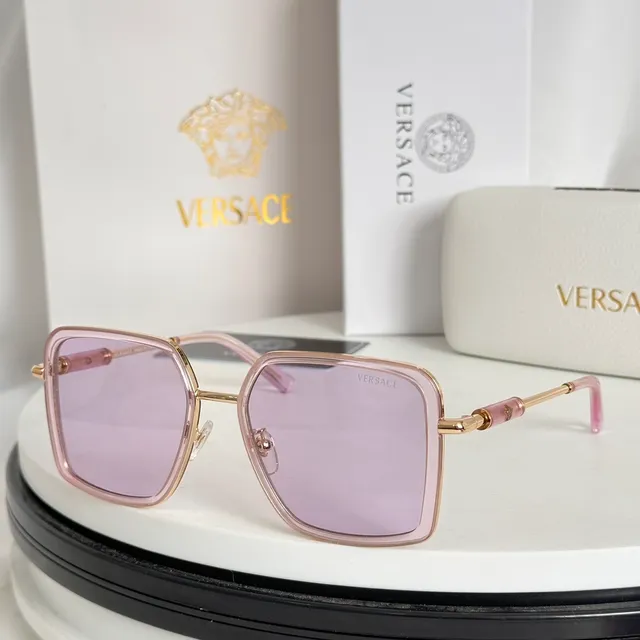 Versace Odissea أسود ذهبي مربع إطار أسيتات تفاصيل معدنية نظارات بصرية 4
