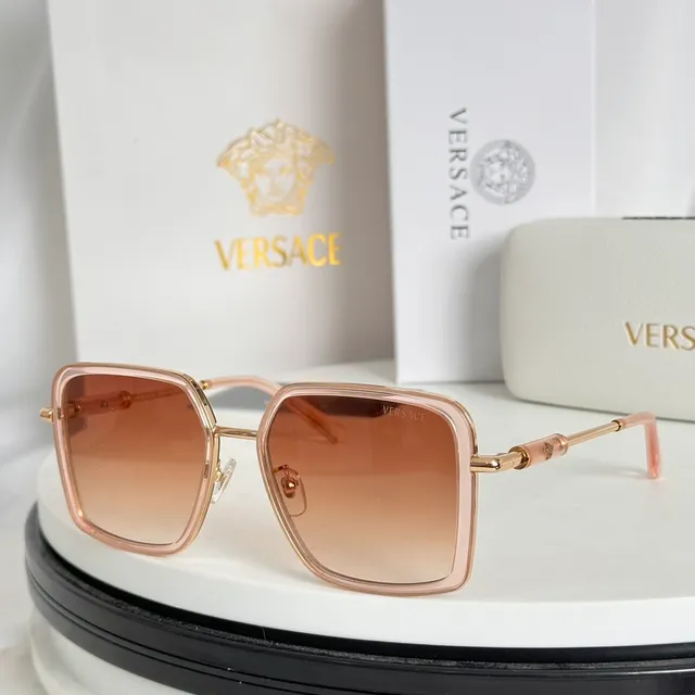 Versace Odissea أسود ذهبي مربع إطار أسيتات تفاصيل معدنية نظارات بصرية 7