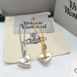 Vivienne Westwood Heart Orb Pearl Pendant Necklace