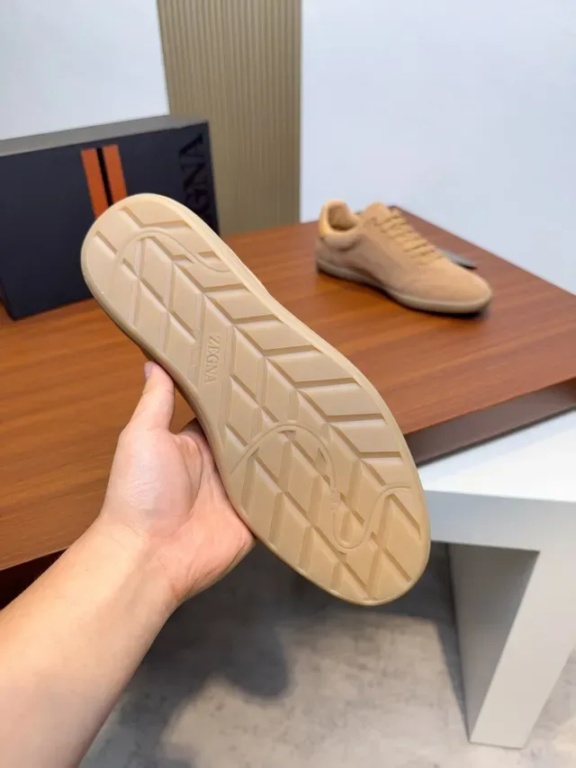 Zegna Baskets Beige Daim Low Top Lifestyle 2