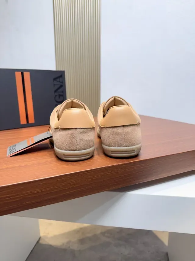 Zegna Baskets Beige Daim Low Top Lifestyle 3