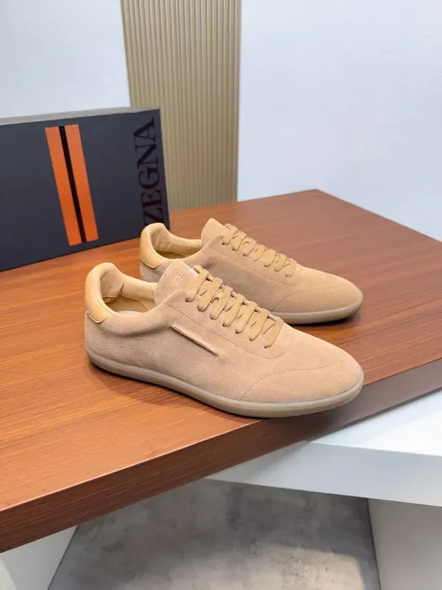 Zegna Baskets Beige Daim Low Top Lifestyle 4