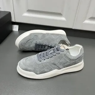 Zegna Lifestyle Sneaker Gray White Suede Upper Panelled Construction Lifestyle Sneakers