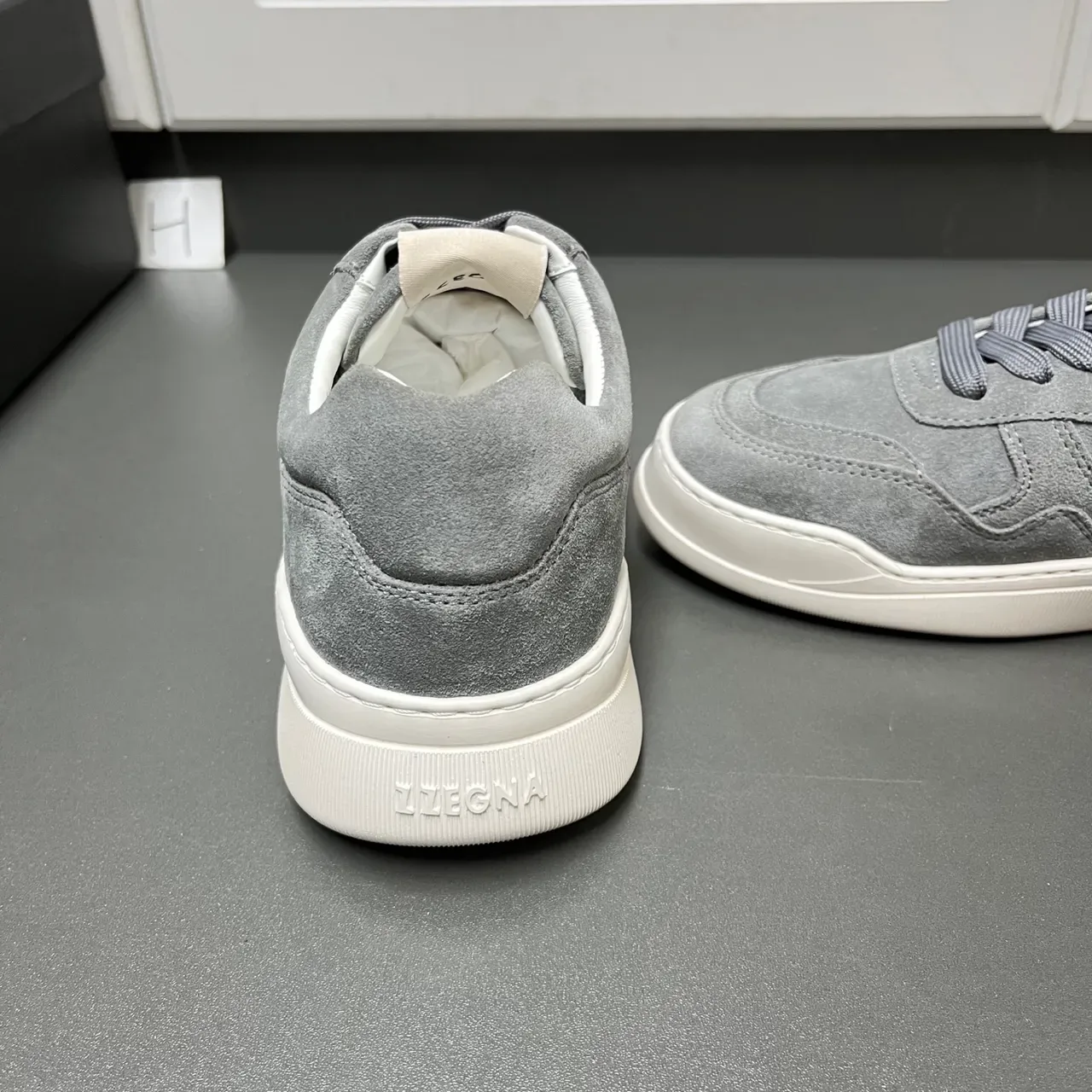 Zegna Lifestyle Sneaker Gray White Suede Upper Panelled Construction Lifestyle Sneakers 3