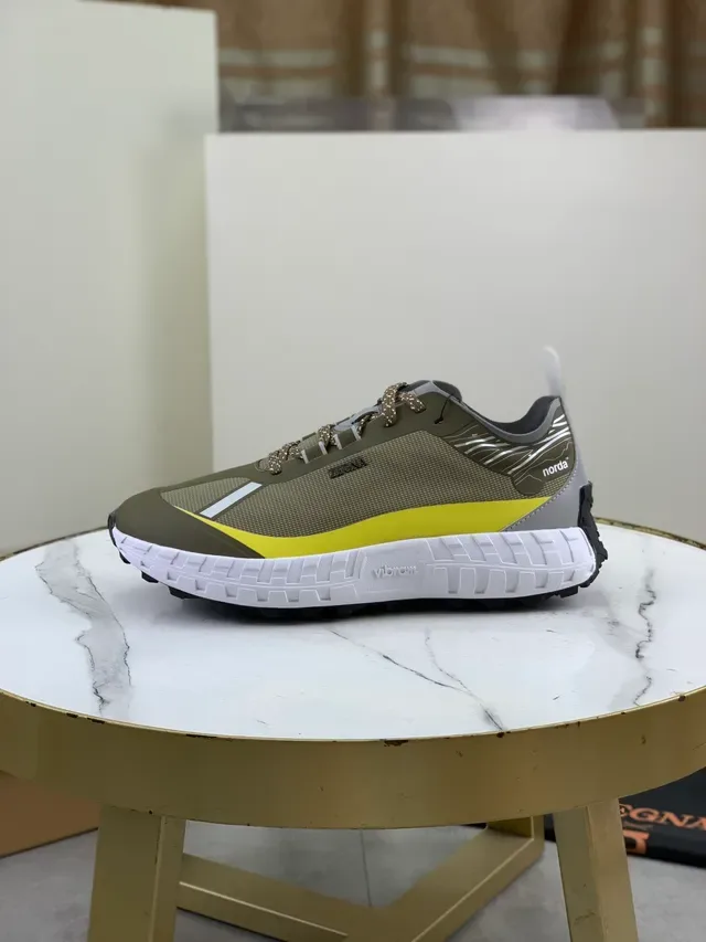 Zegna Sneakers Lifestyle Vert Olive et Jaune 4
