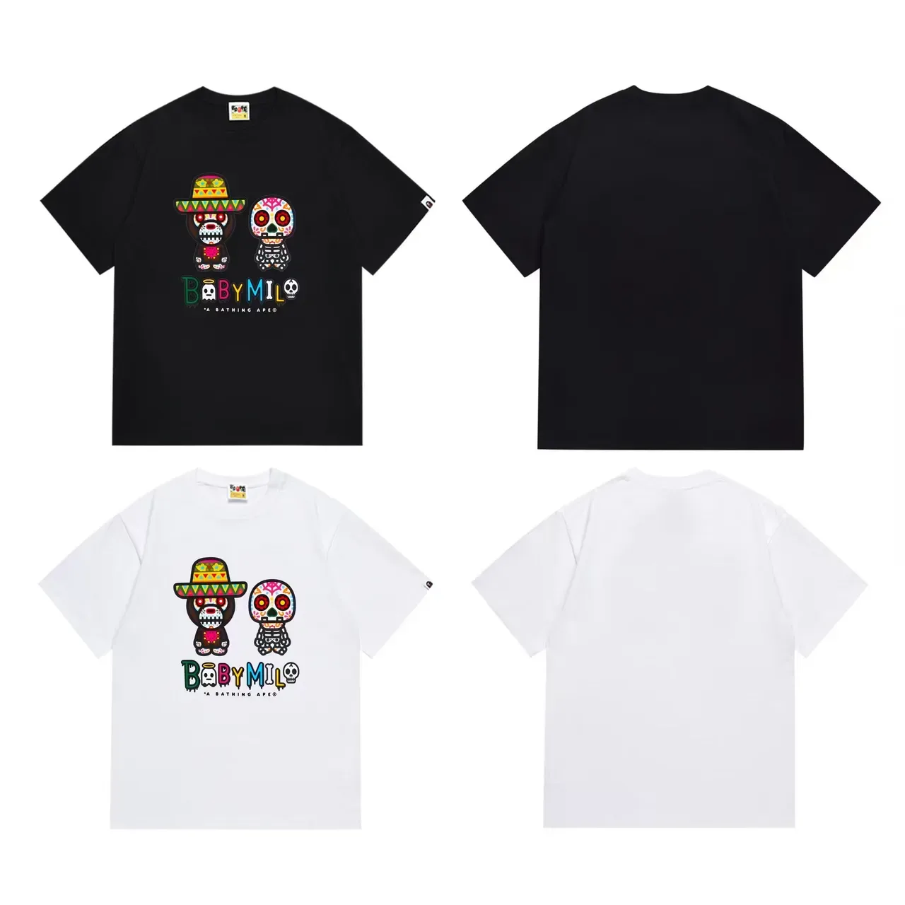 A Bathing Ape Baby Milo Day of the Dead Graphic T-Shirt 6