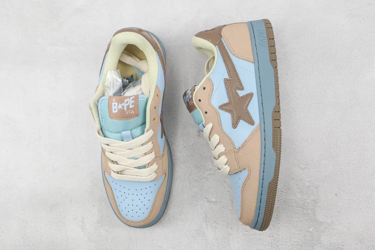 A Bathing Ape BAPE STA Sneakers Lifestyle Bleu Clair Beige 3