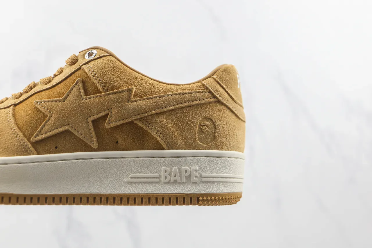 A Bathing Ape BAPE STA Sneakers Lifestyle en Daim Moutarde 7
