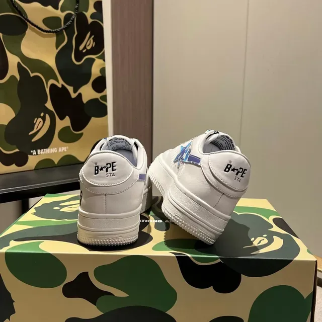 A Bathing Ape BAPE STA White Blue Camo Graphic Lifestyle Sneakers 5