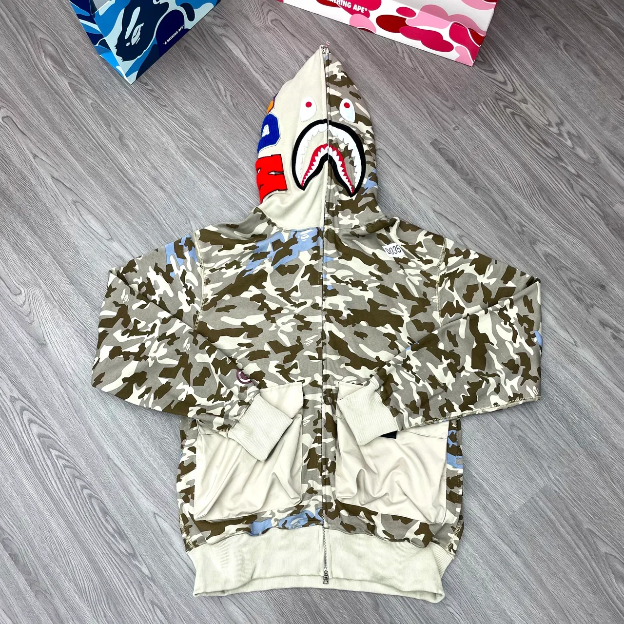 A Bathing Ape Beige Multicolor Full-Zip ABC Camo Jacket 3