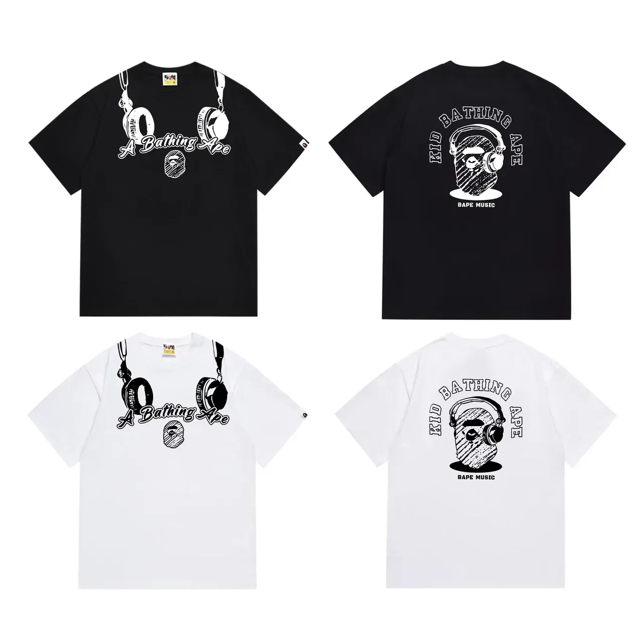 A Bathing Ape Headphone Graphic Black T-Shirt 6