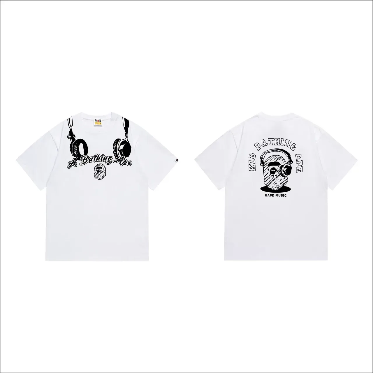 A Bathing Ape Headphone Graphic Black T-Shirt 7