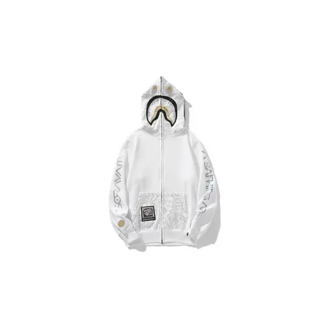 A Bathing Ape Shark Black White Hood ABC Camo Print Hoodie 2
