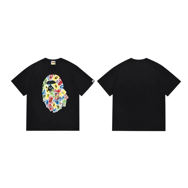 A Bathing Ape UNO Card Ape Head Graphic Black T-Shirt 3
