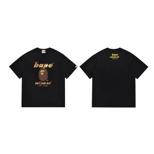 A Bathing Ape World Gone Mad ग्राफिक काली टी-शर्ट 3