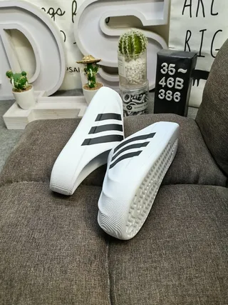 Adidas Adifom Stan Mule White Black Three-Stripe Slippers 7