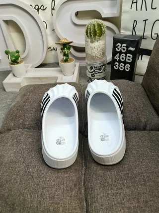 Adidas Adifom Stan Mule White Black Three-Stripe Slippers 9