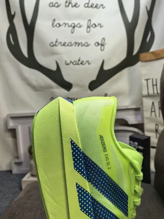 Adidas Adizero Evo SL 2 Neon Lime and Blue Zapatos para correr 3