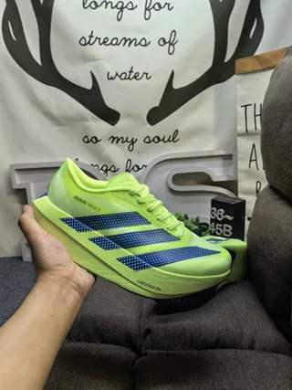 Adidas Adizero Evo SL 2 Neon Lime and Blue Zapatos para correr 5