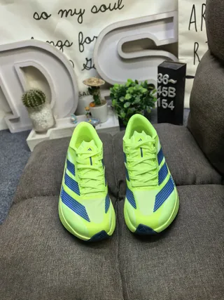 Adidas Adizero Evo SL 2 Neon Lime and Blue Zapatos para correr 10