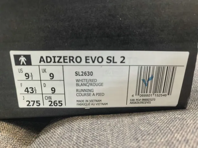 Adidas Adizero Evo SL 2 Chaussures de course blanches rouges à pois 2