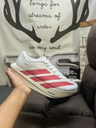 Adidas Adizero Evo SL 2 Chaussures de course blanches rouges à pois 5