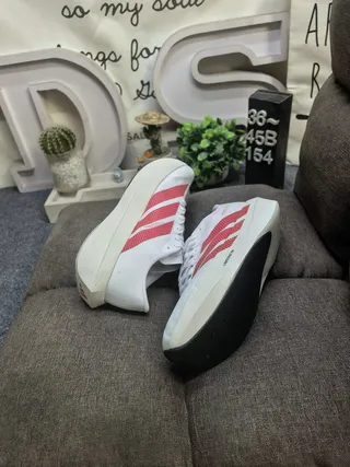 Adidas Adizero Evo SL 2 Chaussures de course blanches rouges à pois 6