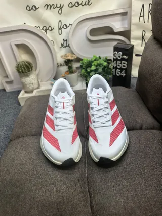 Adidas Adizero Evo SL 2 Chaussures de course blanches rouges à pois 10
