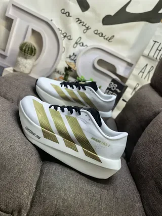 Adidas Adizero Evo SL 2 White Silver Running Shoes 7