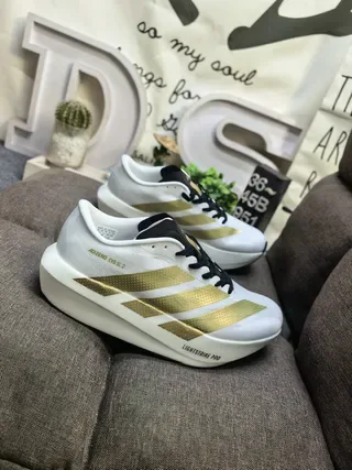 Adidas Adizero Evo SL 2 White Silver Running Shoes 9