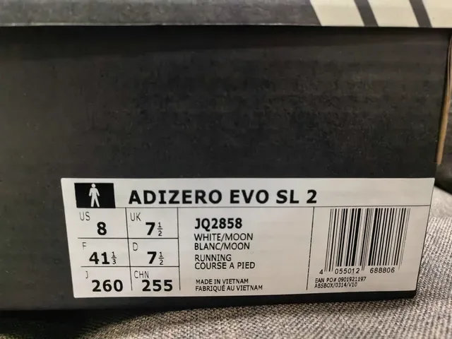 Adidas Adizero Evo SL 2 White Silver Running Shoes 12