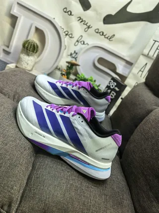 Adidas Adizero Lightstrike Pro White Purple Blue Running Shoes 7