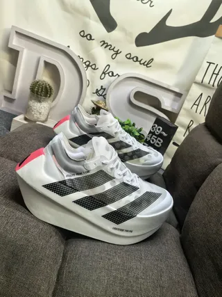 Adidas Adizero Prime X Evo White Black Pink Running Shoes 9